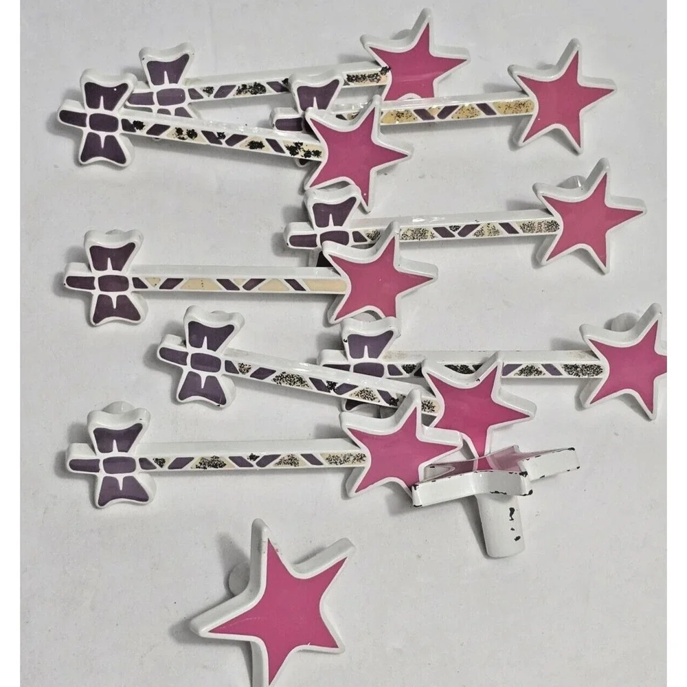 VTG Set of 10 Betsy Fields Design Pink Magic Wand Princess Fairy Drawer Pulls
